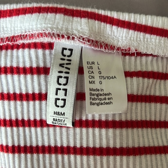 Striped Ribbed Tube Off the shoulder top - Picture 2 of 2